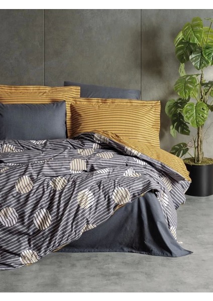 Cotton Box Modern Çift Kişilik Nevresim Takımı Strew Gri