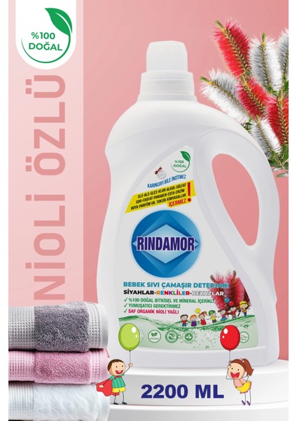 %100 Doğal Bitkisel Bebek Sıvı Çamaşır Deterjanı Organik Nioli Yağlı-Kendinden Yumuşatıcılı