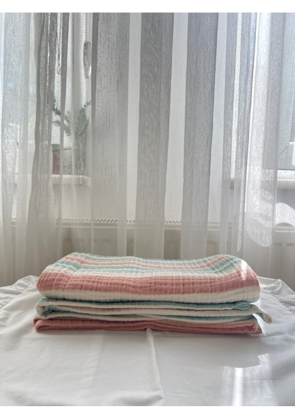 Bebek Pamuk Muslin Pike 100*100 -Mint Çizgili fiyatları