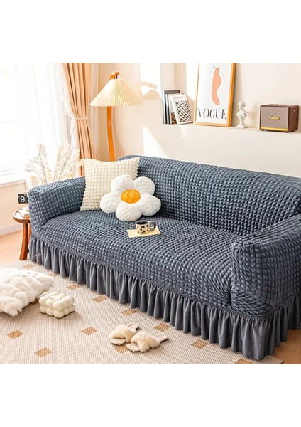 Bürümcük Lastikli Kanepe Örtüsü Likralı Koltuk Örtüsü Tek 3lü