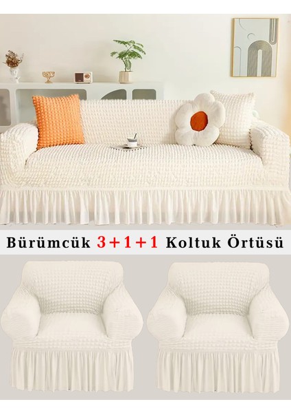Bürümcük Koltuk Örtüsü, Kanepe, Çekyat Örtüsü, Koltuk Kılıfı 3 +1+ 1 Takım