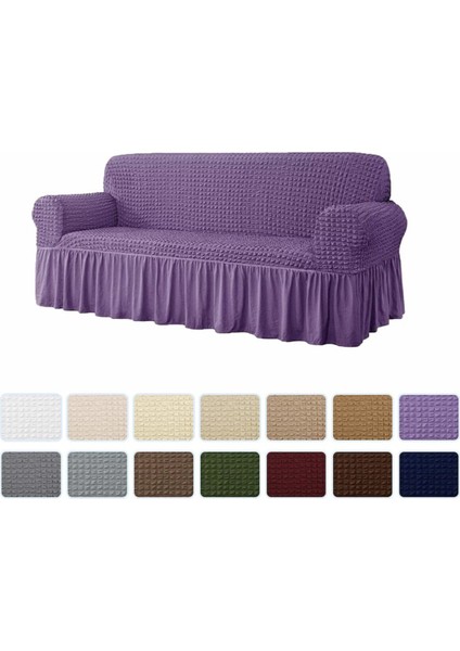 Bürümcük Lastikli Kanepe Örtüsü Likralı Koltuk Örtüsü Tek 3lü