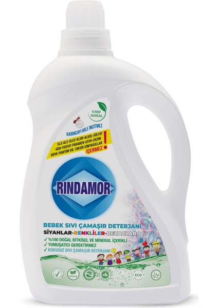 %100 Doğal Bitkisel Kokusuz Bebek Sıvı Çamaşır Deterjanı-Kendinden Yumuşatıcılı indirimleri