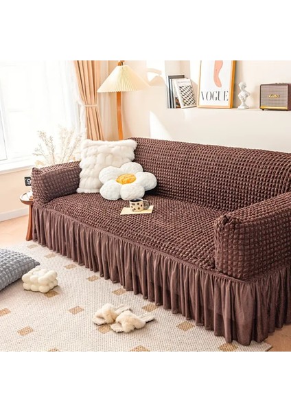 Bürümcük Lastikli Kanepe Örtüsü Likralı Koltuk Örtüsü Tek 3lü