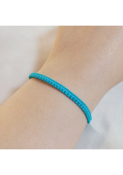 Fosforlu Mavi Makrome Bileklik - Sörfçü Bileklik - Unisex El Yapımı Makrome Asansörlü Ayarlanabilir Hediyelik - Ip Bileklik - Makrome Bileklik - Örgü Bileklik - Fosforlu Mavi Bileklik