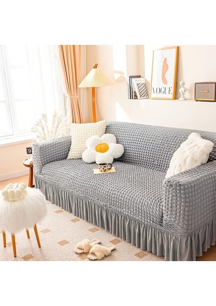 Bürümcük Lastikli Kanepe Örtüsü Likralı Koltuk Örtüsü Tek 3lü