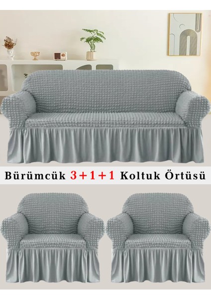 Bürümcük Koltuk Örtüsü, Kanepe, Çekyat Örtüsü, Koltuk Kılıfı 3 +1+ 1 Takım