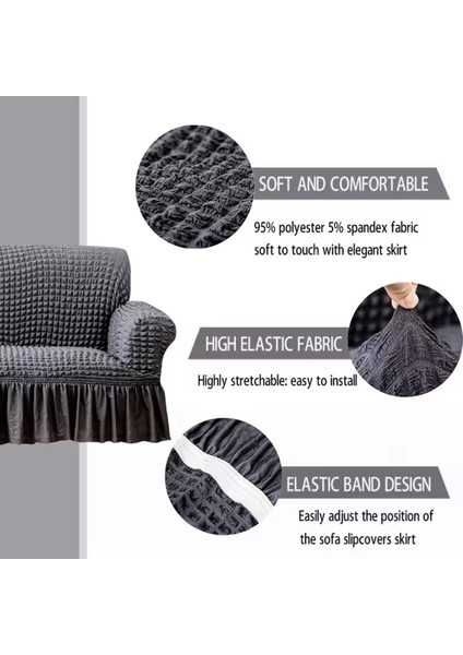 Bürümcük Koltuk Örtüsü ,berjer Kılıfı, Tek Kişilik, Etekli, Lastikli, Esnek, Yıkanabilir