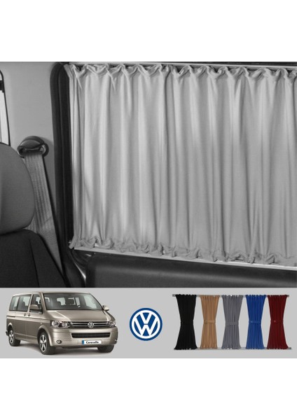 Volkswagen Transporter T5 Camlı Van Raylı Perde Seti Siyah