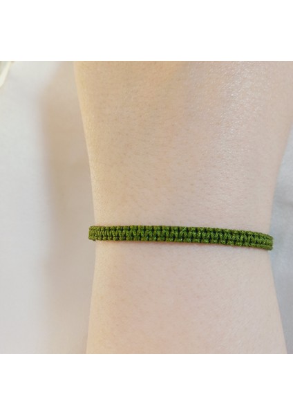 Haki Makrome Bileklik - Sörfçü Bileklik - Unisex El Yapımı Makrome Asansörlü Ayarlanabilir Hediyelik - Ip Bileklik - Makrome Bileklik - Örgü Bileklik - Haki Bileklik fiyatları