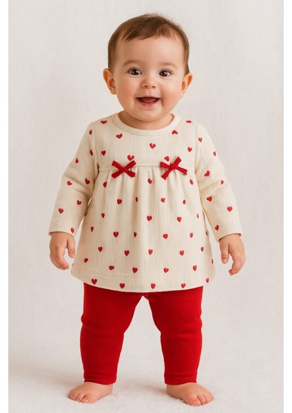 Tuem Baby %100 Pamuk Kalp Baskılı 2'li Bebek Takımı fiyatları