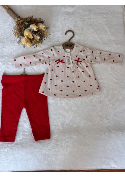 Tuem Baby %100 Pamuk Kalp Baskılı 2'li Bebek Takımı fırsatları