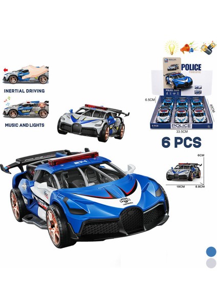 Spor Polis Arabası Sesli Işıklı Sürtmeli 18CM.