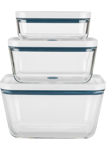 Fresh&save Vakumlu Saklama Kabı Seti ''s/m/l'' 3-Parça Borosilikat Cam Akdeniz Mavisi - 1025985 modelleri