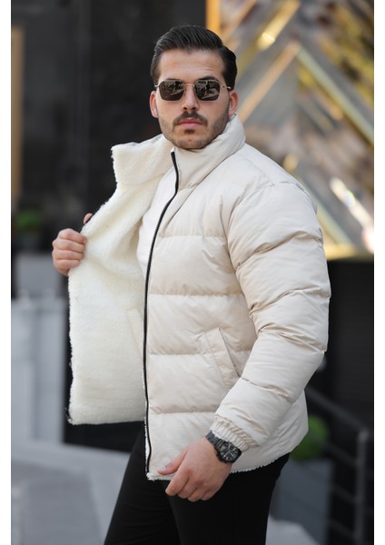 Erkek Içi Kürklü Çift Taraflı Giyilebilir Su ve Rüzgar Geçirmez Şişme Mont