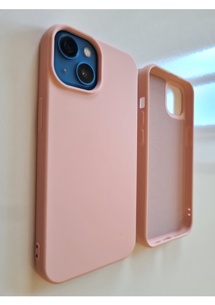 İphone 13 İle Uyumlu Logosuz Lansman Içi Kadife Esnek Silikon Kılıf