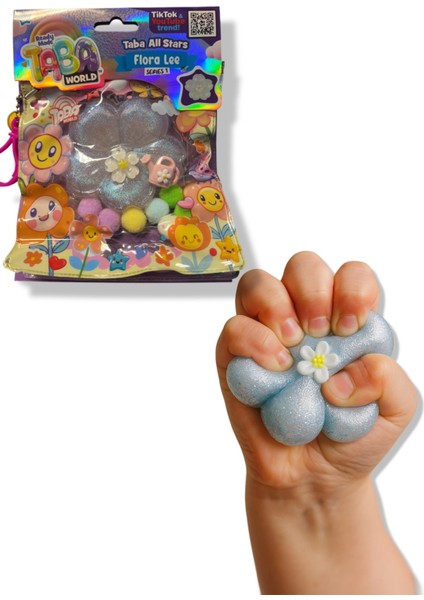 Taba World Flora Lee Parfümlü Çiçek Squishy Oyuncak Seri 1 Pom Pomlu ve Anahtarlıklı