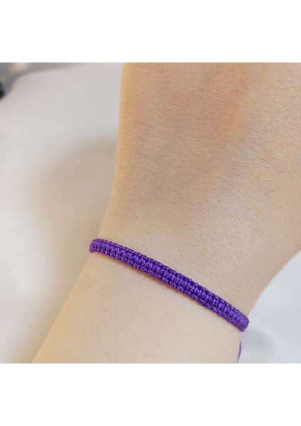 Mor Makrome Bileklik - Sörfçü Bileklik - Unisex El Yapımı Makrome Asansörlü Ayarlanabilir Hediyelik - Ip Bileklik - Makrome Bileklik - Örgü Bileklik - Mor Bileklik fiyatları