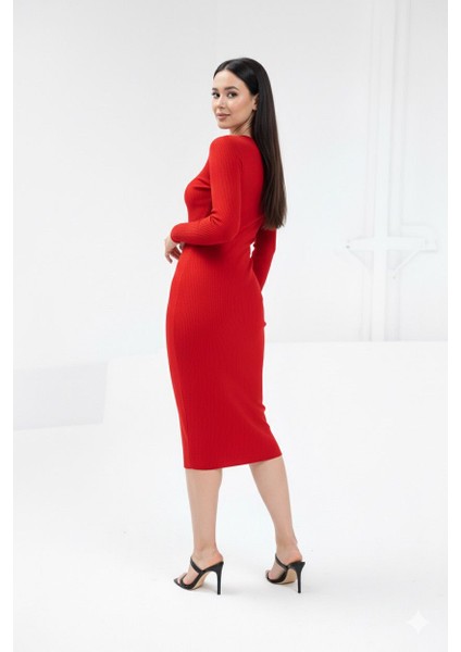 Bisiklet Yaka Kaşkorse Elbise Dokuma Tip Uzun Kol modelleri