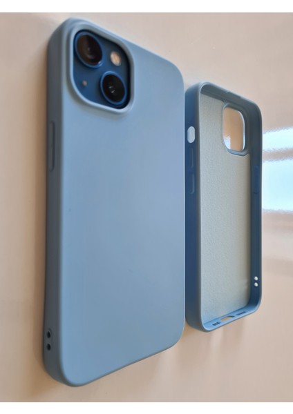 İphone 13 İle Uyumlu Logosuz Lansman Içi Kadife Esnek Silikon Kılıf
