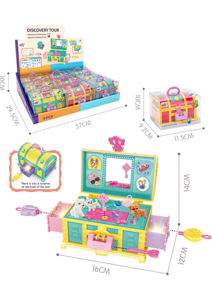 Sürpriz Hazine Sandığı 5 Saklı Anahtar Sürpriz Aksesurlar ve Sticker 16CM. fiyatları