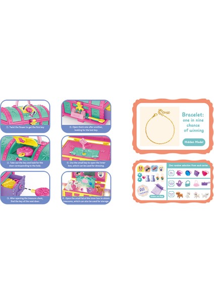 Sürpriz Hazine Sandığı 5 Saklı Anahtar Sürpriz Aksesurlar ve Sticker 16CM. modelleri