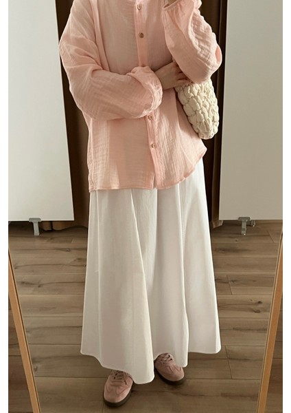 Ahşap Düğmeli Müslin Gömlek modelleri