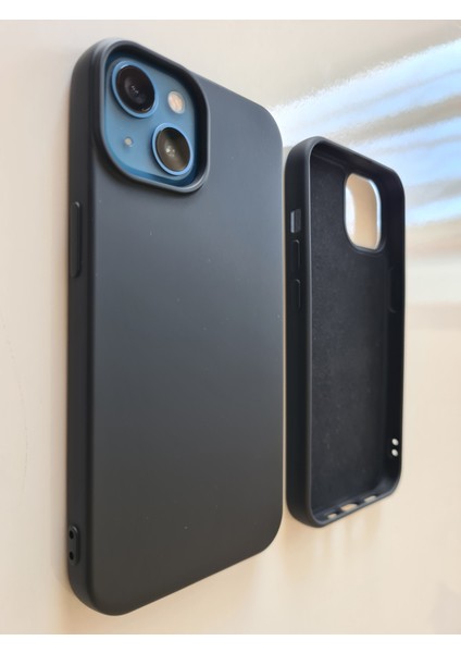 İphone 13 İle Uyumlu Logosuz Lansman Içi Kadife Esnek Silikon Kılıf