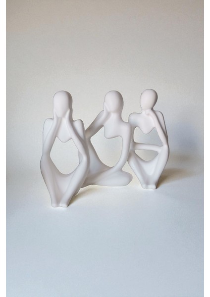 Üçlü Beton Düşünen İnsanlar Seti - Dekoratif Soyut Biblo, Heykel, Obje fiyatları