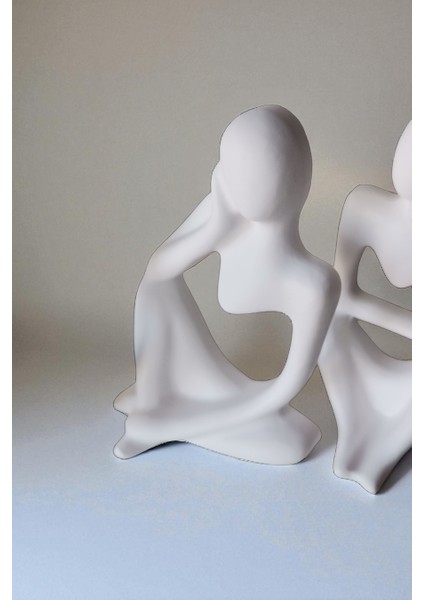 Üçlü Beton Düşünen İnsanlar Seti - Dekoratif Soyut Biblo, Heykel, Obje fırsatları