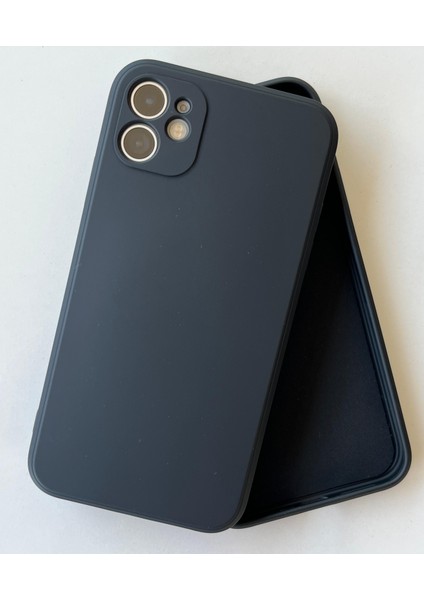 iPhone 11 Uyumlu Logosuz Köseli Kalıp 12 Görünümlü Lansman Içi Süet Silikon Kılıf modelleri