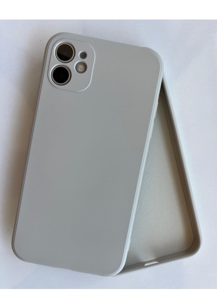 iPhone 11 Uyumlu Logosuz Köseli Kalıp 12 Görünümlü Lansman Içi Süet Silikon Kılıf modelleri