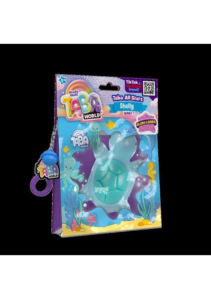 Taba World Shelly Deniz Kızı Kaplumbağa Squishy Oyuncak Seri 1 Glow In The Dark