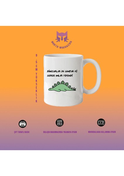 Dinazorlar Da Sanıyor Ki Sadece Onlar Tükendi Çift Taraflı Baskılı Kupa Bardak 330 ml modelleri