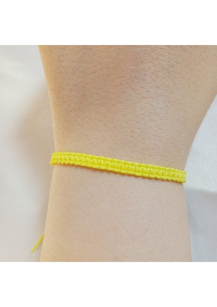 Sarı Makrome Bileklik - Sörfçü Bileklik - Unisex El Yapımı Makrome Asansörlü Ayarlanabilir Hediyelik - Ip Bileklik - Makrome Bileklik - Örgü Bileklik - Sarı Bileklik