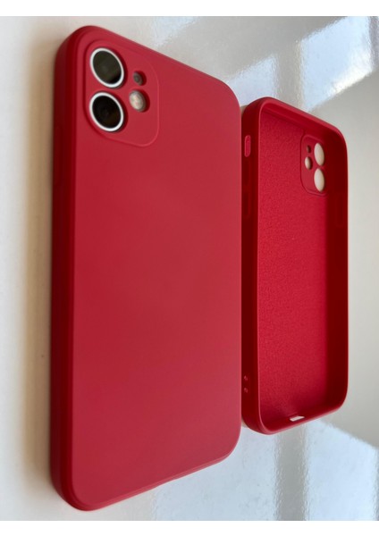 iPhone 11 Uyumlu Logosuz Köseli Kalıp 12 Görünümlü Lansman Içi Süet Silikon Kılıf