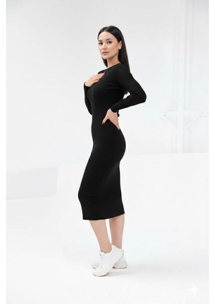 Bisiklet Yaka Kaşkorse Elbise Dokuma Tip Uzun Kol fiyatları