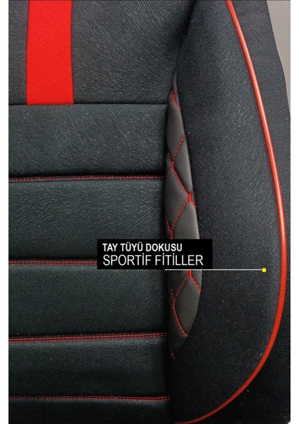 Opel Combo 2001-2011 – Ticari Araç 2+1 Uyumlu Başak Serisi Koltuk Kılıfı – Siyah/kırmızı, Kolay Montaj fiyatları