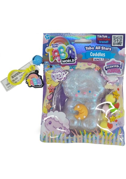 Taba World Cuddles Simli Bulut Squishy Oyuncak Seri 1 Pom Pomlu ve Anahtarlıklı