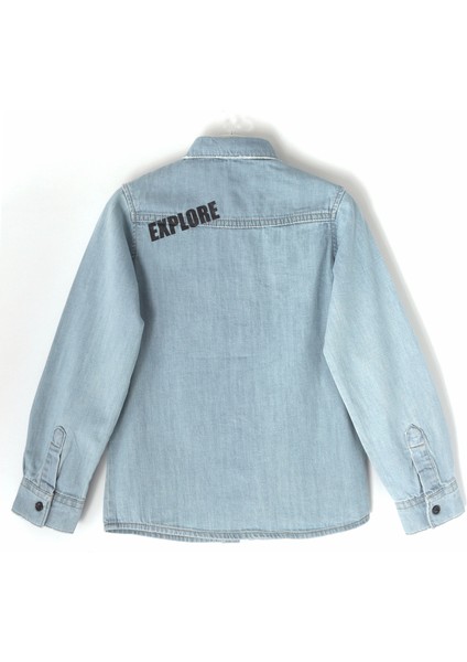 Cepli Destroy Detaylı Baskılı Erkek Çocuk Denim Gömlek Erkek Çocuk Kot Gömlek 001-0002097 fiyatları