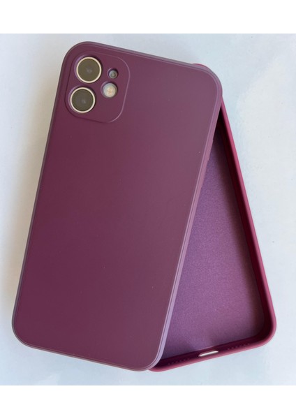 iPhone 11 Uyumlu Logosuz Köseli Kalıp 12 Görünümlü Lansman Içi Süet Silikon Kılıf fiyatları