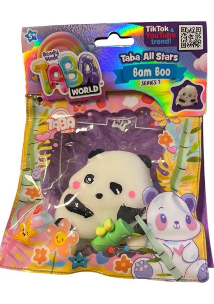 Taba World Bam Boo Panda Squishy Oyuncak Seri 1 Glow In The Dark Pom Pomlu
