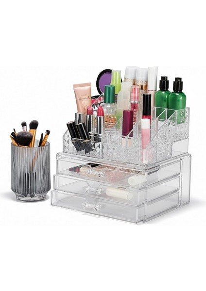 3 Çekmeceli Makyaj Düzenleyici Organizer Set