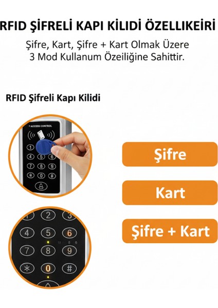 Rfıd Şifreli Kapı Kilidi Şifreli ve Kartlı Geçiş Sistemi Kartlı Geçiş Kontrol Sistemi 10 Boncuklu fiyatları