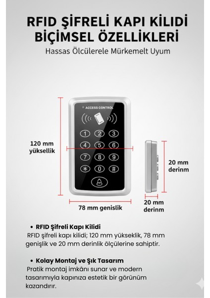 Rfıd Şifreli Kapı Kilidi Şifreli ve Kartlı Geçiş Sistemi Kartlı Geçiş Kontrol Sistemi 10 Boncuklu modelleri