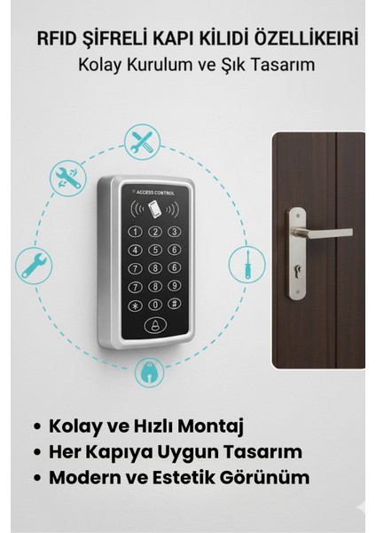 Rfıd Şifreli Kapı Kilidi Şifreli ve Kartlı Geçiş Sistemi Kartlı Geçiş Kontrol Sistemi 10 Boncuklu fırsatları