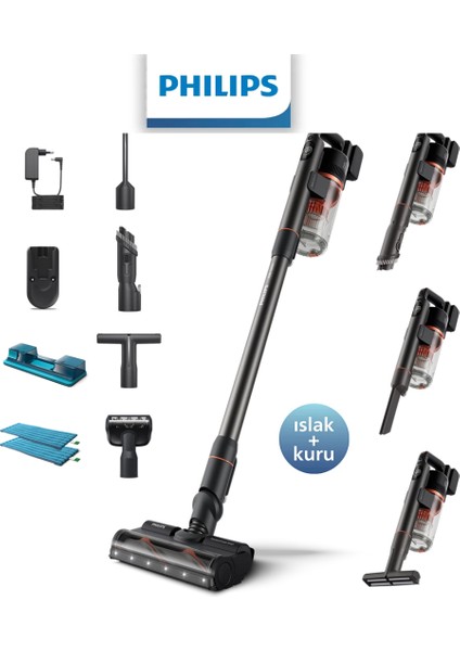 Aqua Kablosuz Dik Süpürge XC7055/01 Powercyclone 12 Triactive Akıllı Başlık