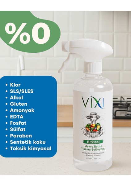 The Vixi Meyve Sebze Yıkama Solüsyonu 3'lü fırsatları