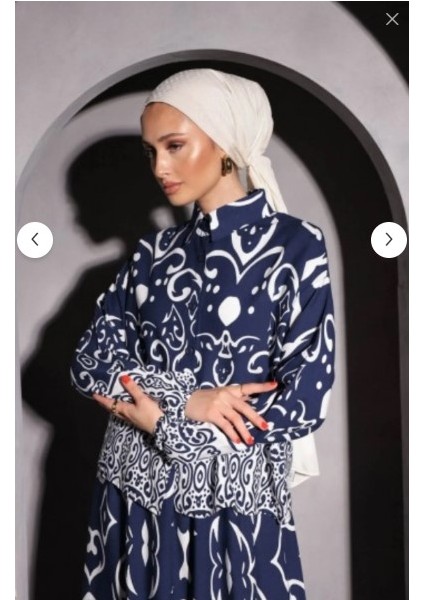 Kadın Vizon Desenli Tesettür Elbise