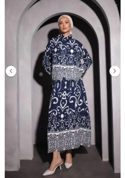 Kadın Vizon Desenli Tesettür Elbise fiyatları